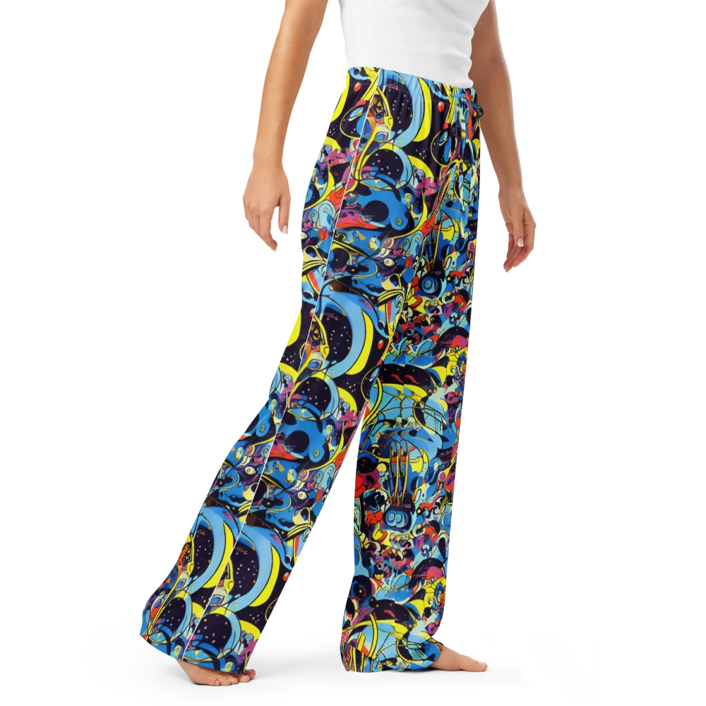 Brown Brushwork on Women's Pajama Pants — Right Front