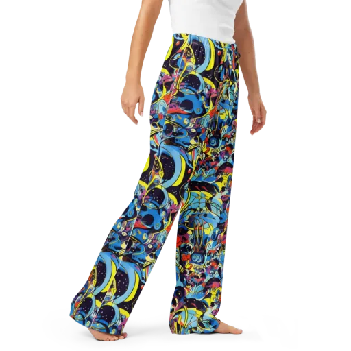 Brown Brushwork on a Women's Pajama Pants
