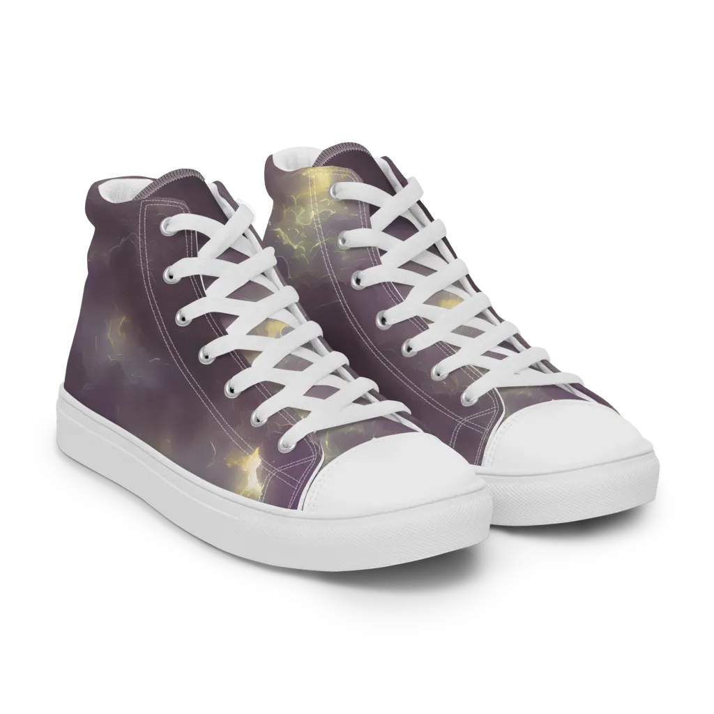 Stormy Muse on Men's High Top Canvas Shoes — Right Front