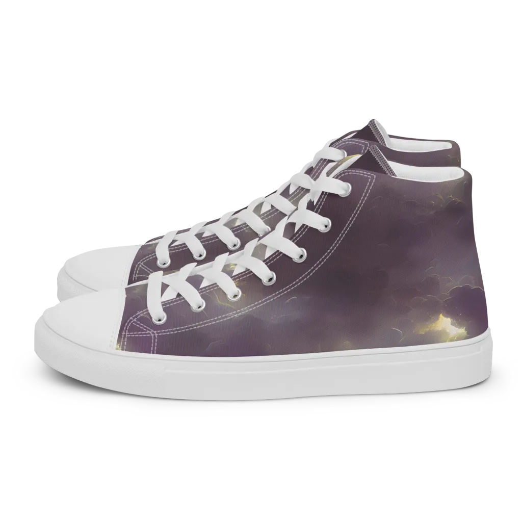 Stormy Muse on Men's High Top Canvas Shoes — Left