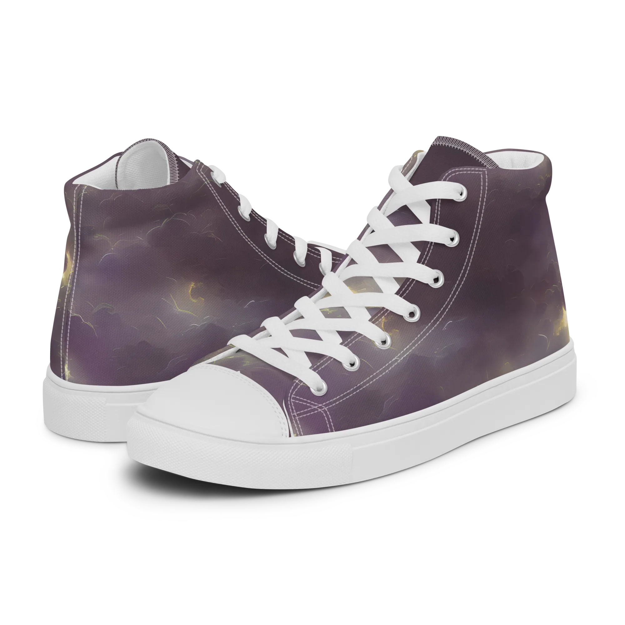 Stormy Muse on Men's High Top Canvas Shoes — Left