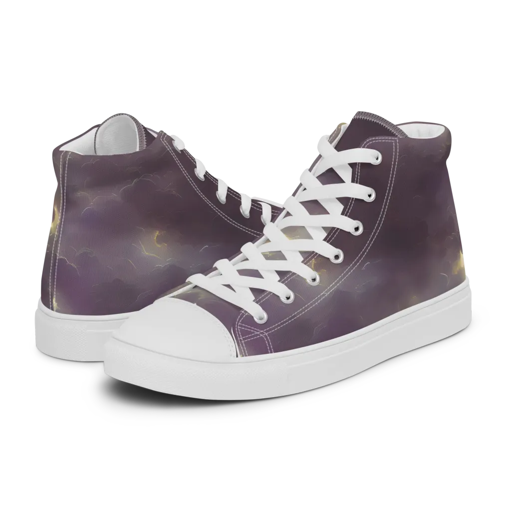Stormy Muse on Men's High Top Canvas Shoes — Left