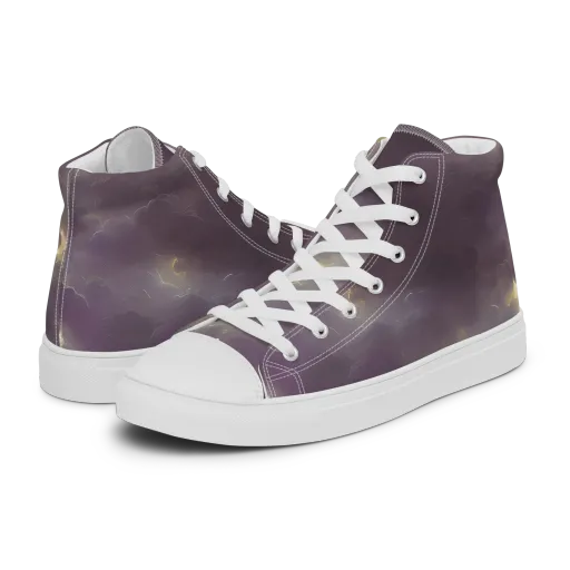 Stormy Muse on a Men's High Top Canvas Shoes