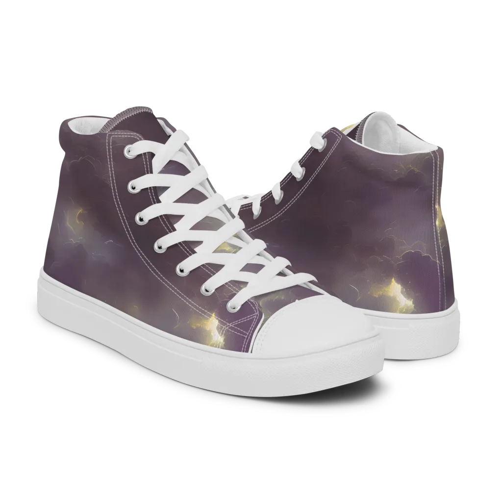 Stormy Muse on Men's High Top Canvas Shoes — Right