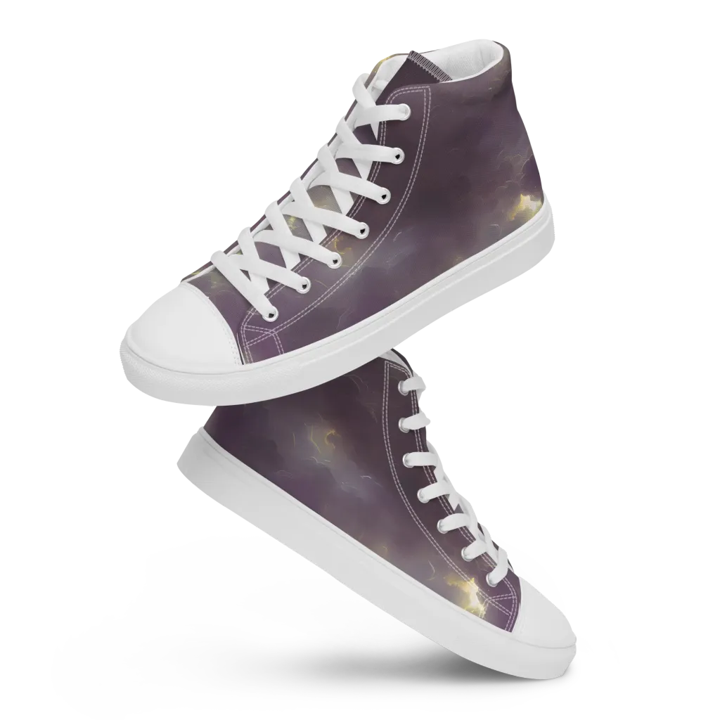 Stormy Muse on Men's High Top Canvas Shoes — Front