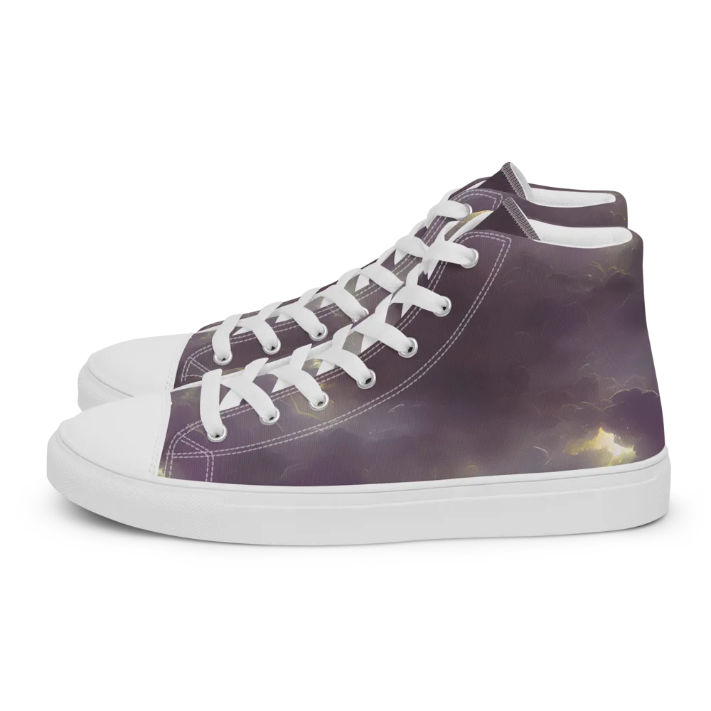 Stormy Muse on Women's High Top Canvas Shoes — Left
