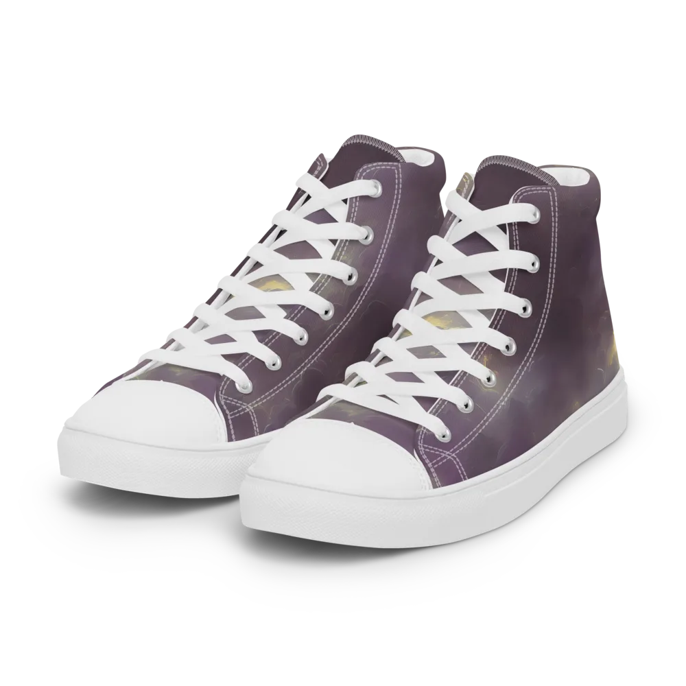 Stormy Muse on Women's High Top Canvas Shoes — Left Front