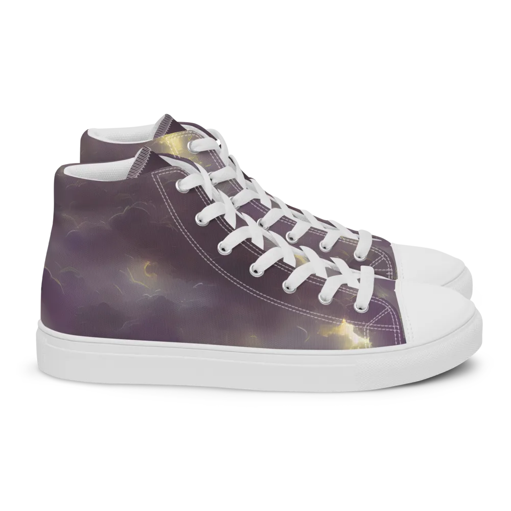 Stormy Muse on Women's High Top Canvas Shoes — Right