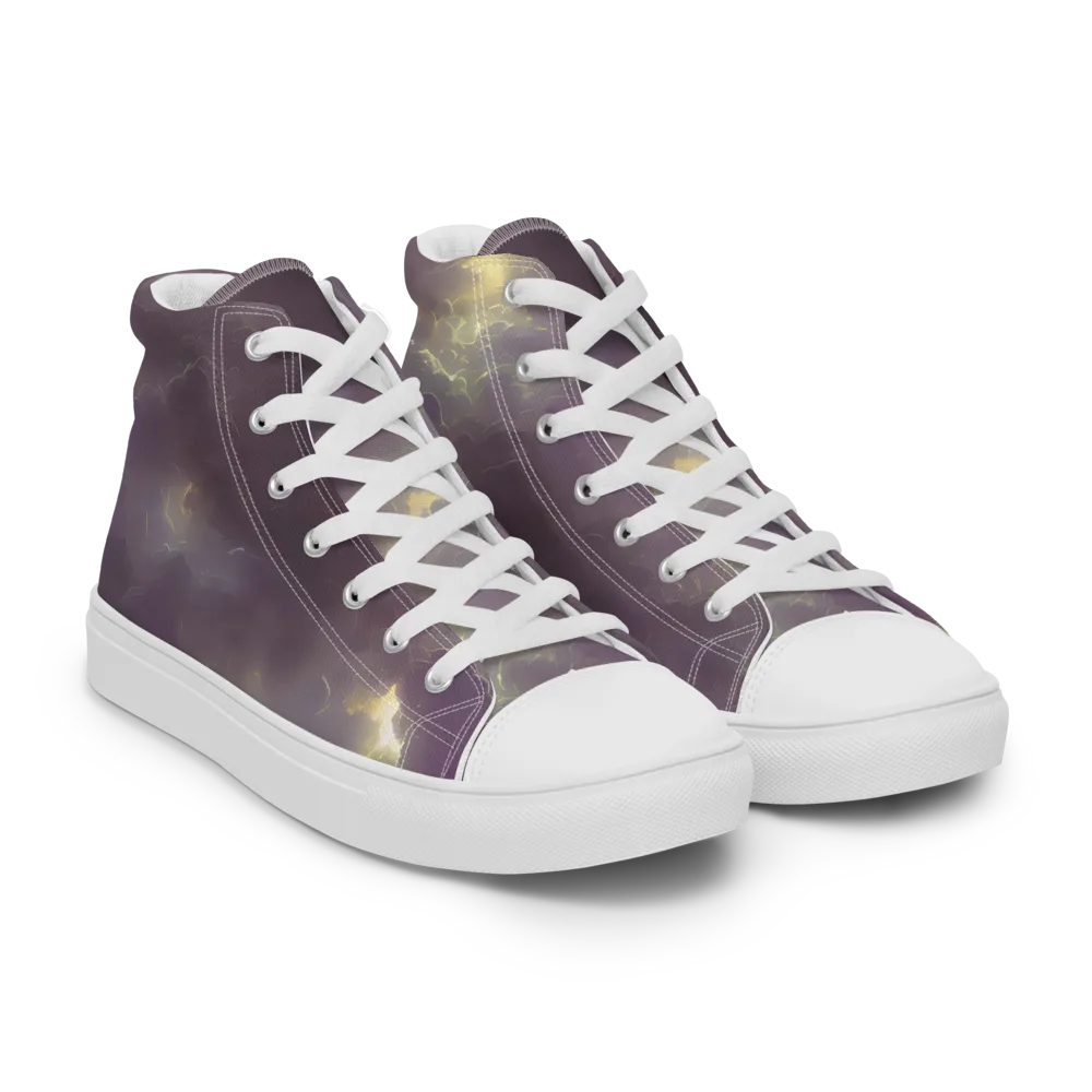 Stormy Muse on Women's High Top Canvas Shoes — Right Front