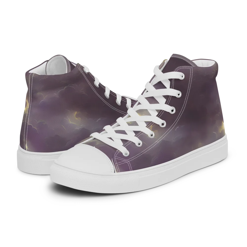 Stormy Muse on Women's High Top Canvas Shoes — Left