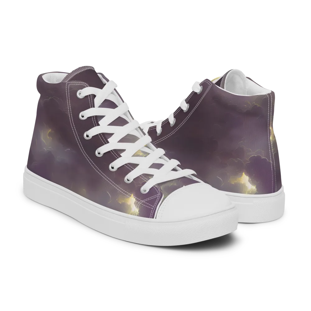 Stormy Muse on Women's High Top Canvas Shoes — Right