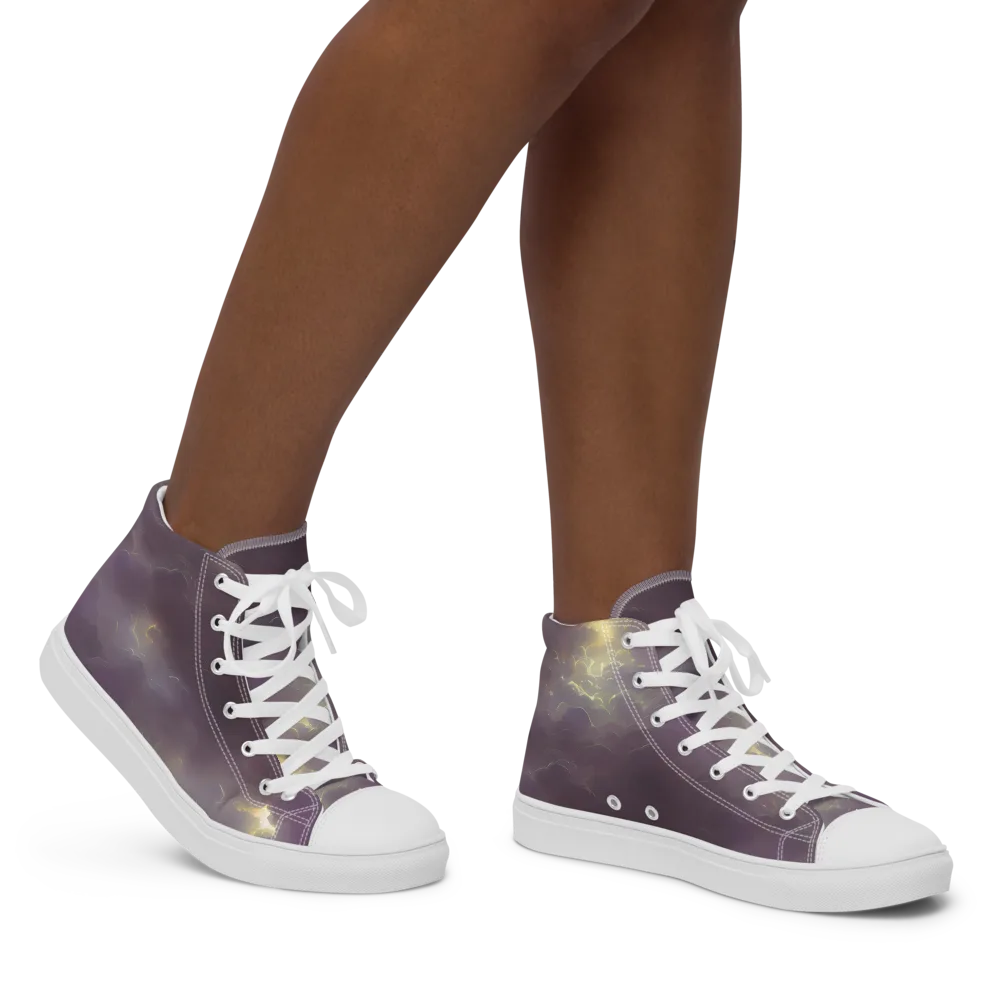 Stormy Muse on Women's High Top Canvas Shoes — Right
