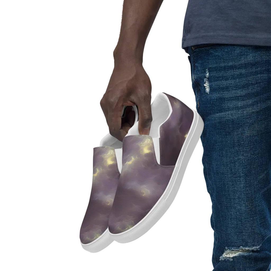 Stormy Muse on Men's Slip-On Canvas Shoes — Left Front