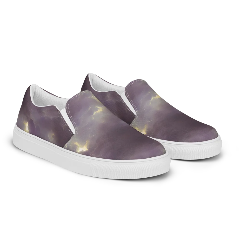 Stormy Muse on Women's Slip-On Canvas Shoes — Right Front