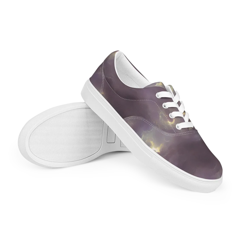Stormy Muse on Men's Lace-Up Canvas Shoes — Right Front