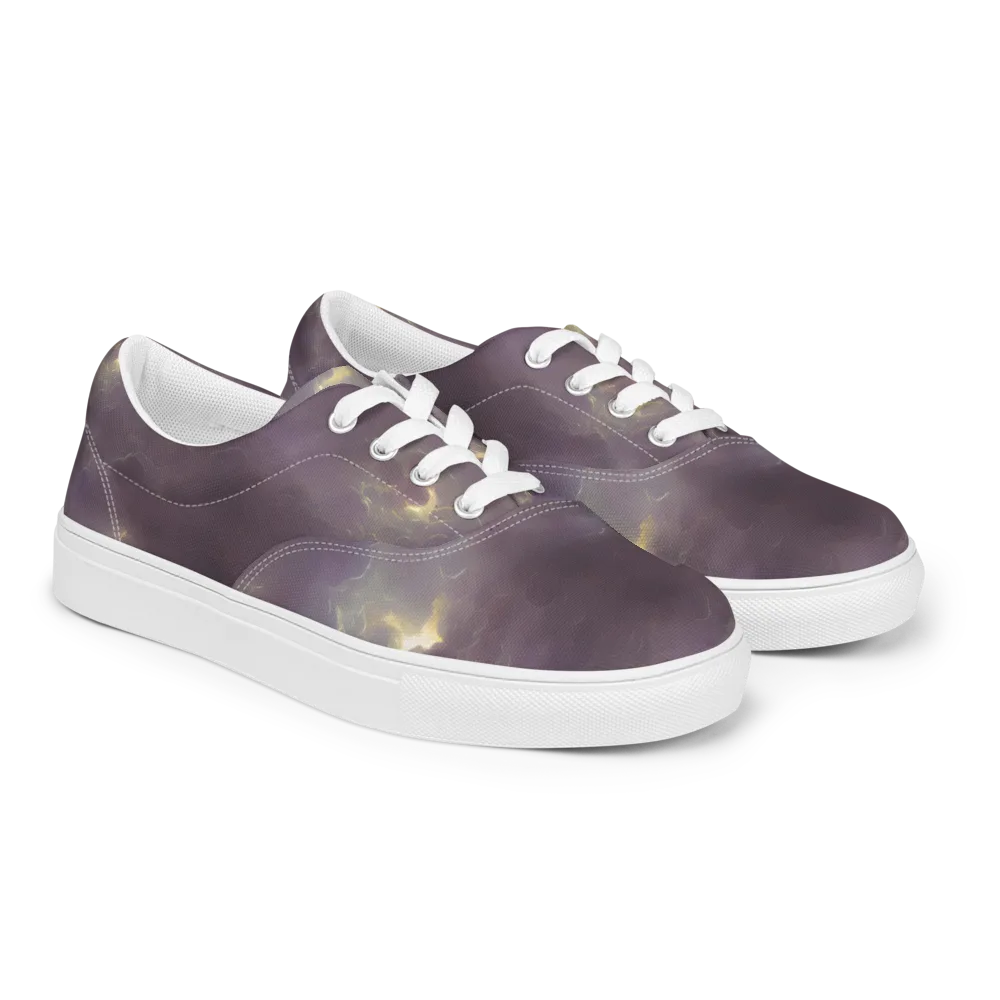 Stormy Muse on Men's Lace-Up Canvas Shoes — Right Front