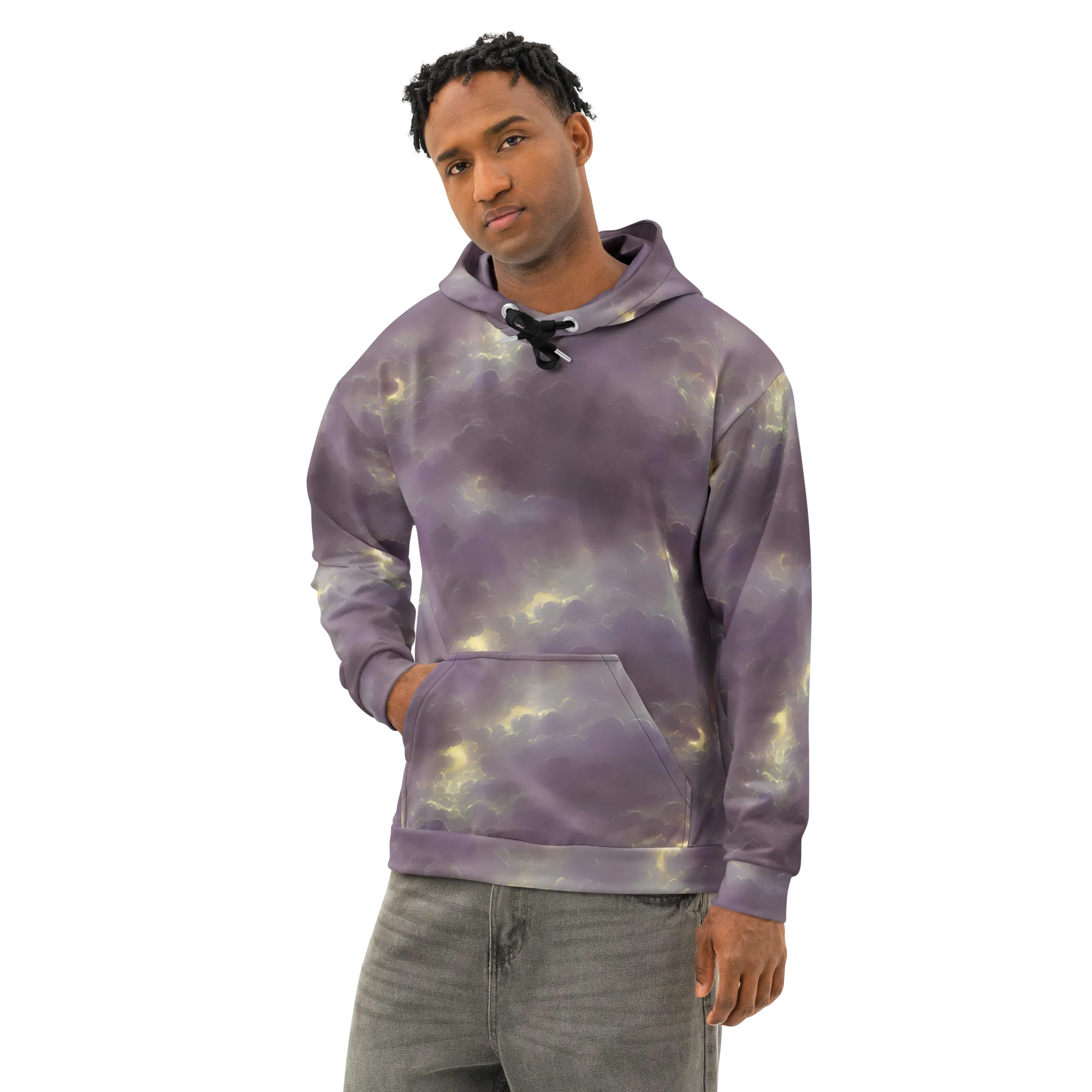 Stormy Muse on Cotton Hoodie — Left Front