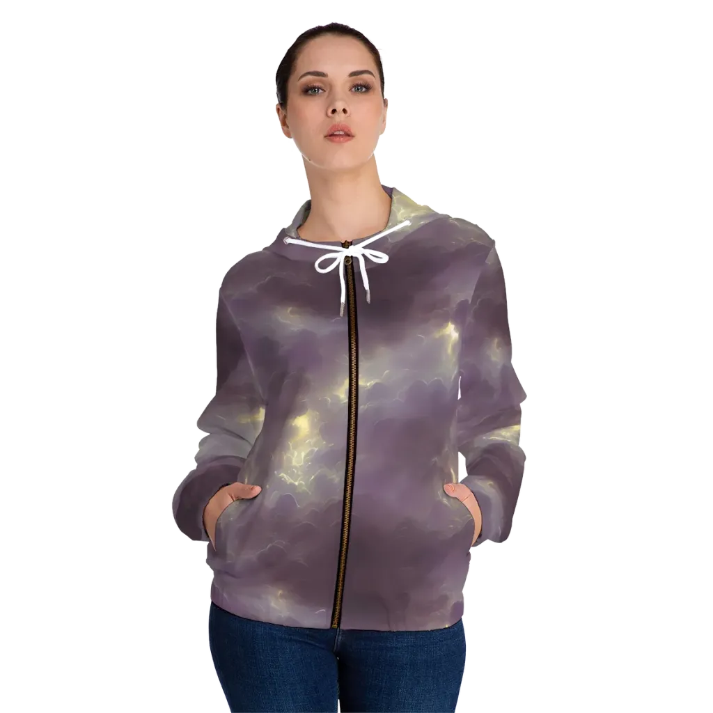 Stormy Muse on Women's Full-Zip Hoodie — Front On Person