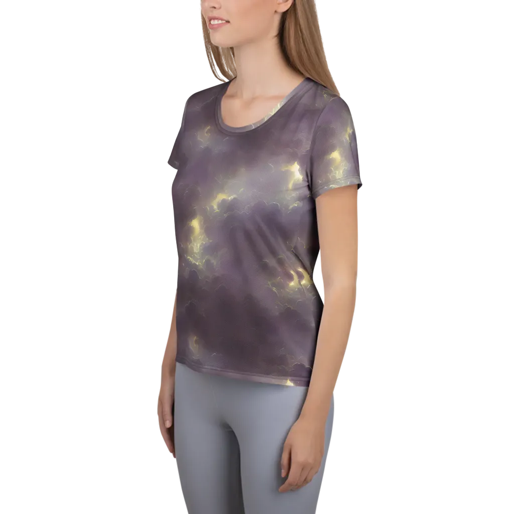 Stormy Muse on Women's Athletic T-Shirt — Left
