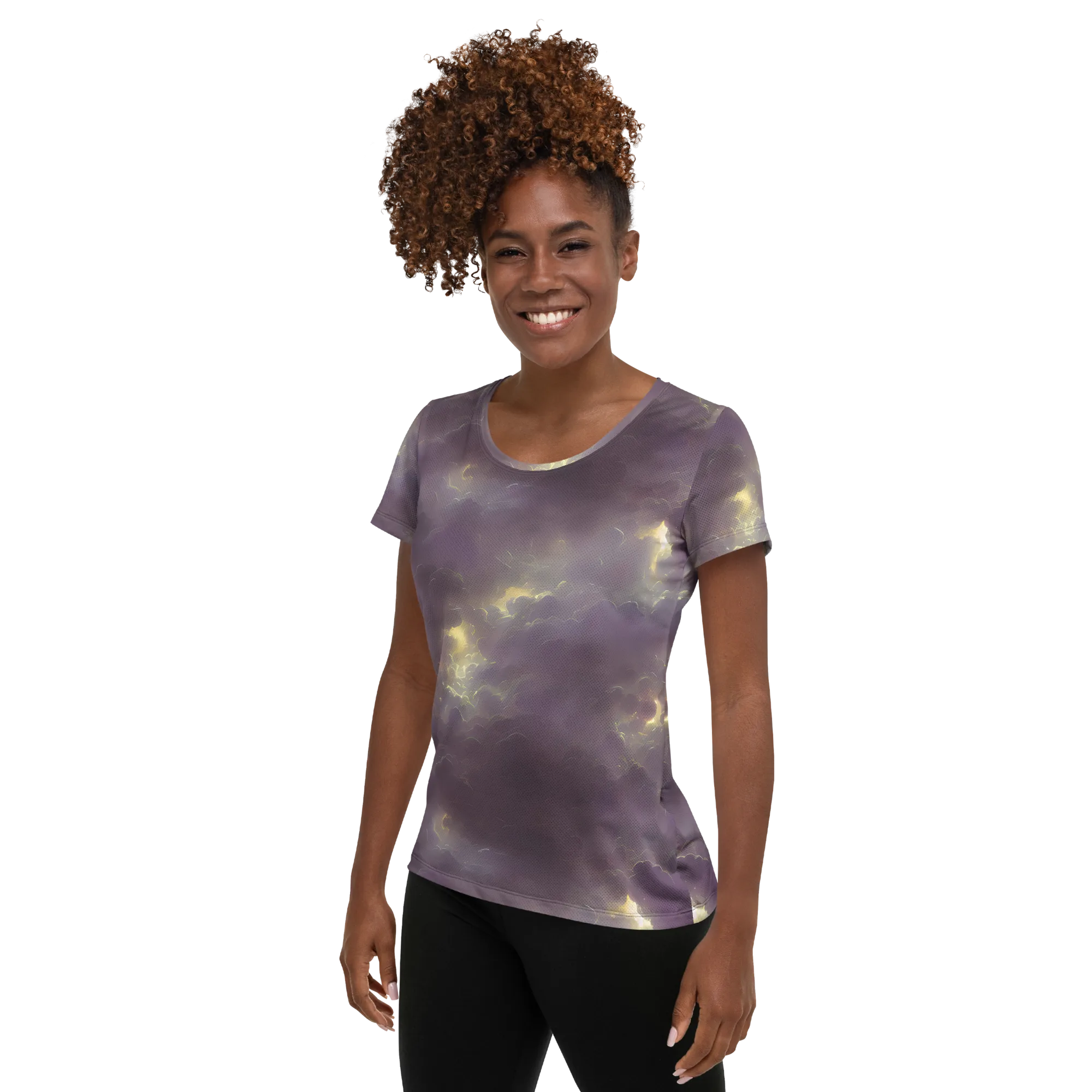 Stormy Muse on Women's Athletic T-Shirt — Left