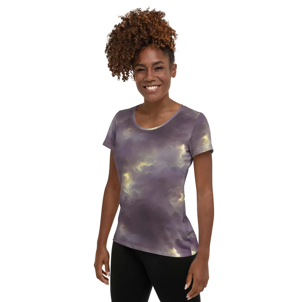 Stormy Muse on Women's Athletic T-Shirt — Left
