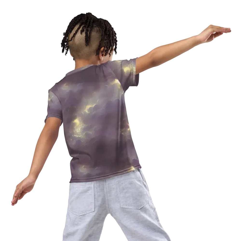 Stormy Muse on Kids Crew Neck T-Shirt — Back