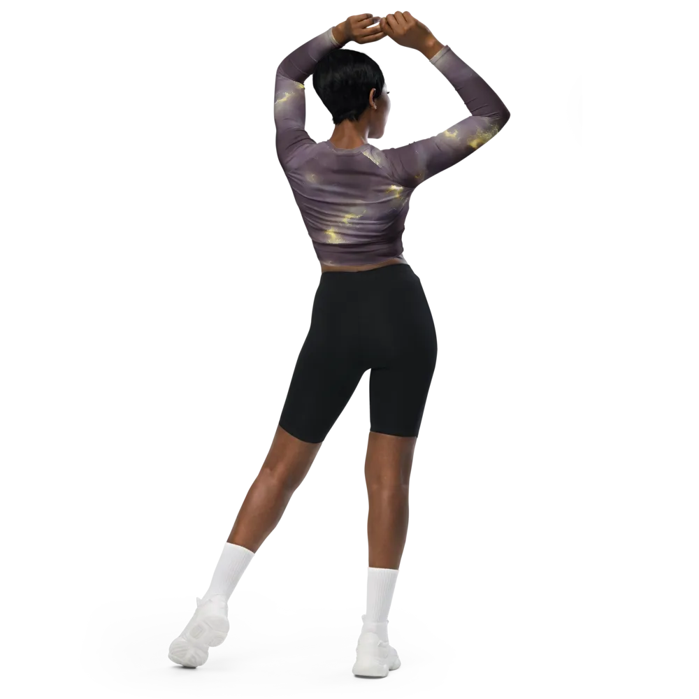 Stormy Muse on Long Sleeve Crop Top — Back