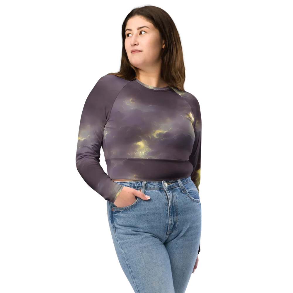 Stormy Muse on Long Sleeve Crop Top — Front