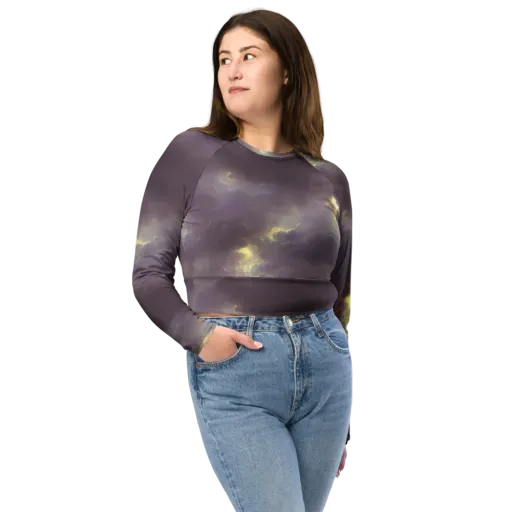 Stormy Muse on a Long Sleeve Crop Top