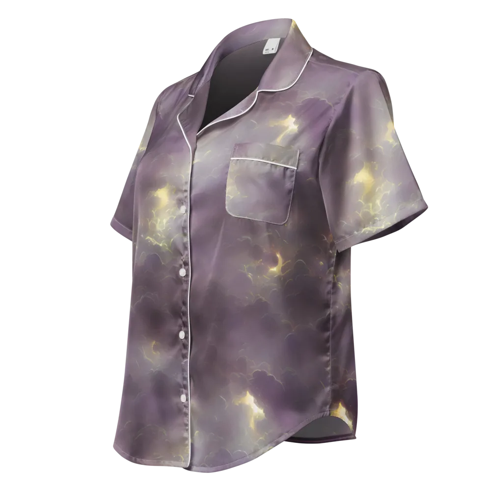 Stormy Muse on Women's Short Sleeve Pajama Top — Left Front