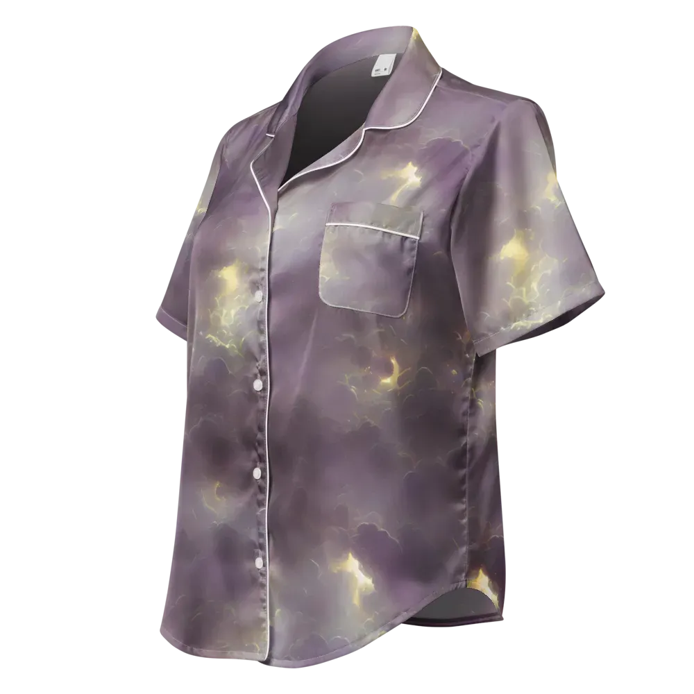 Stormy Muse on Women's Short Sleeve Pajama Top — Left Front