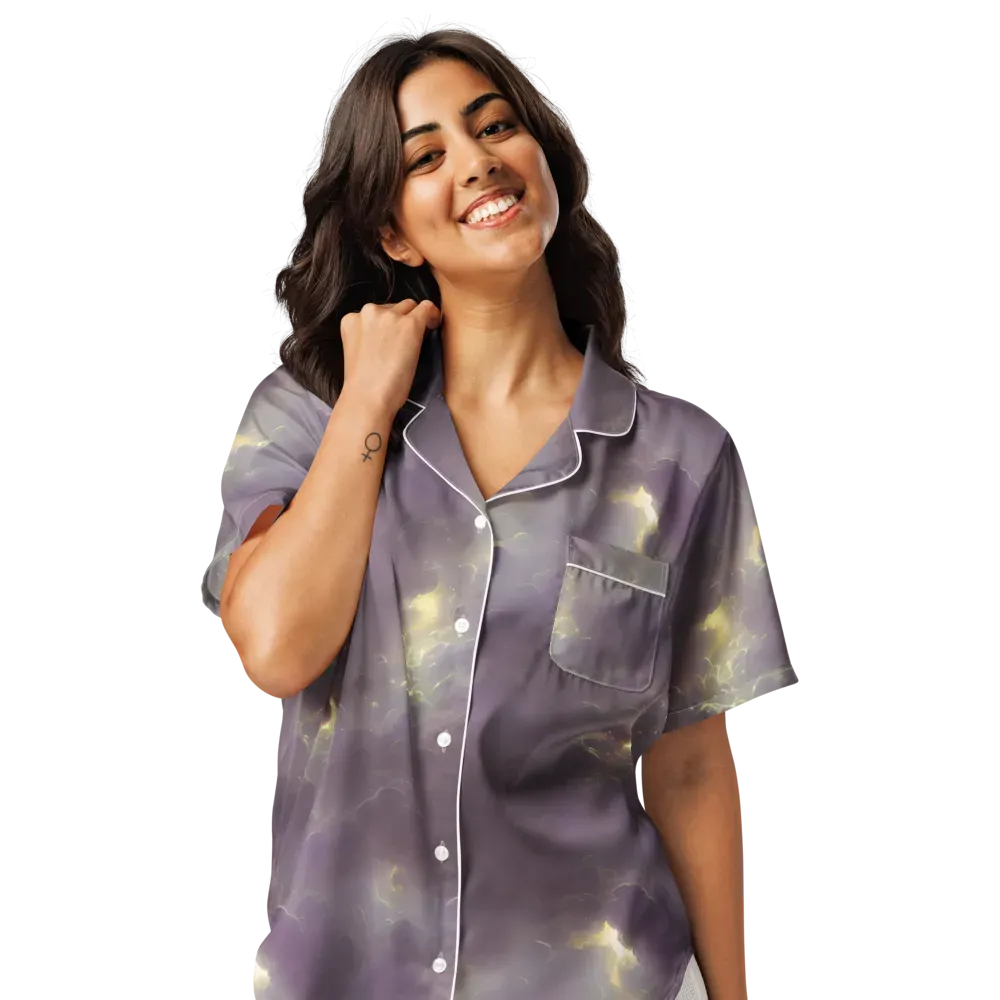 Stormy Muse on Women's Short Sleeve Pajama Top — Front