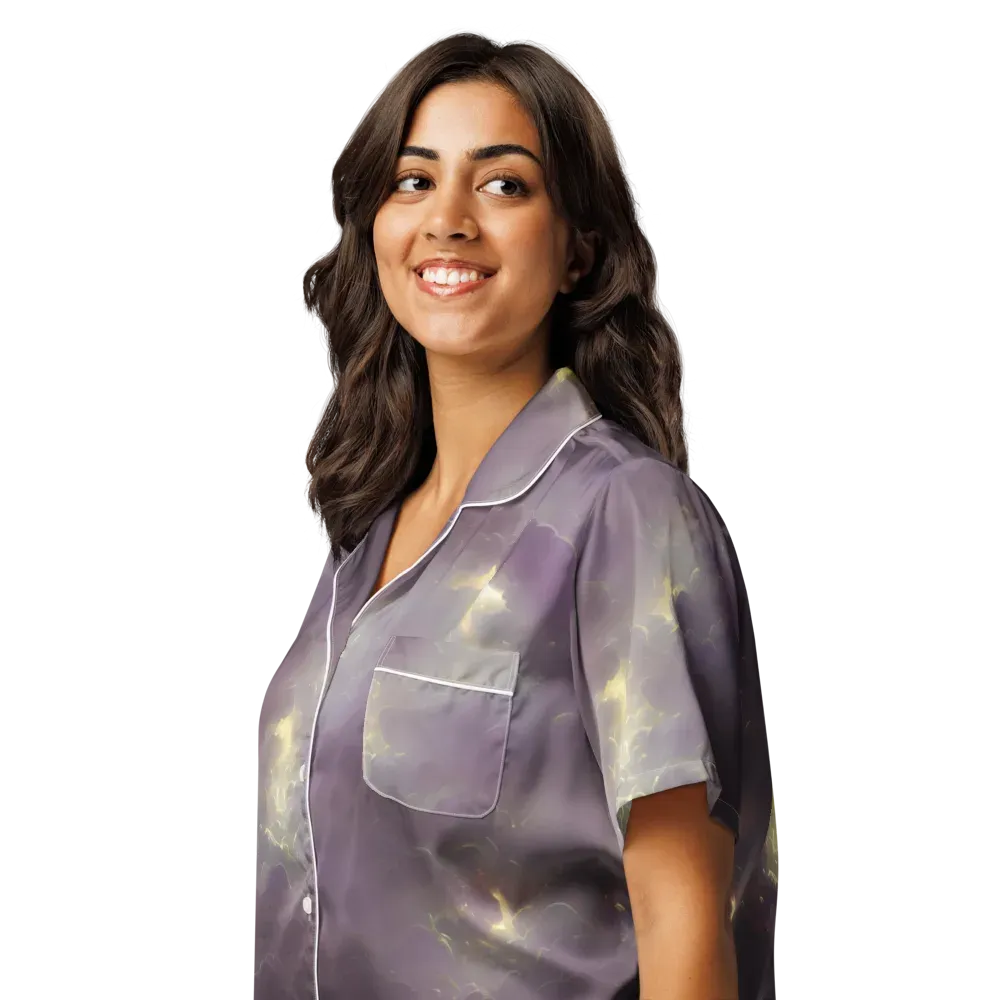Stormy Muse on Women's Short Sleeve Pajama Top — Left Front