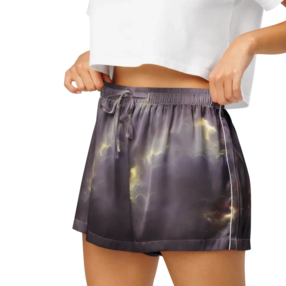 Stormy Muse on Women's Pajama Shorts — Left