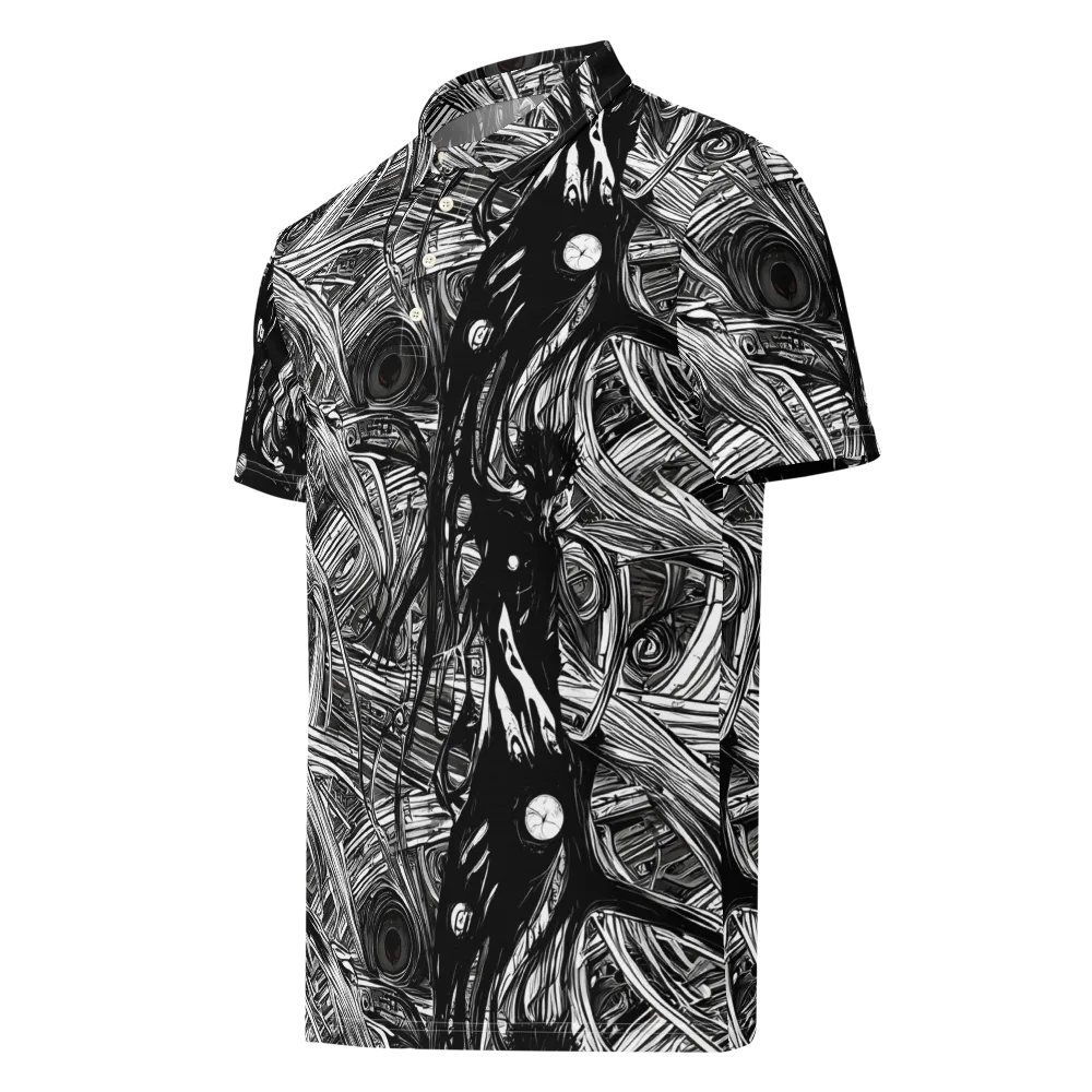 Mesmeric Tangles on Men's Slim Fit Polo Shirt — Left Front