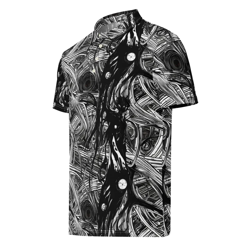 Mesmeric Tangles on Men's Slim Fit Polo Shirt — Left Front