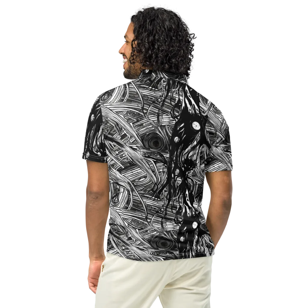 Mesmeric Tangles on Men's Slim Fit Polo Shirt — Back