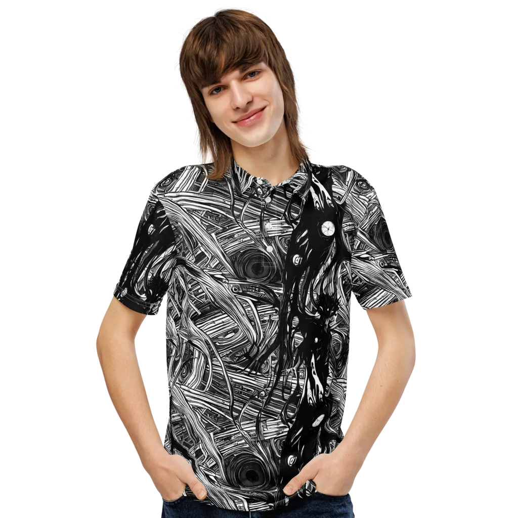 Mesmeric Tangles on Men's Slim Fit Polo Shirt — Front