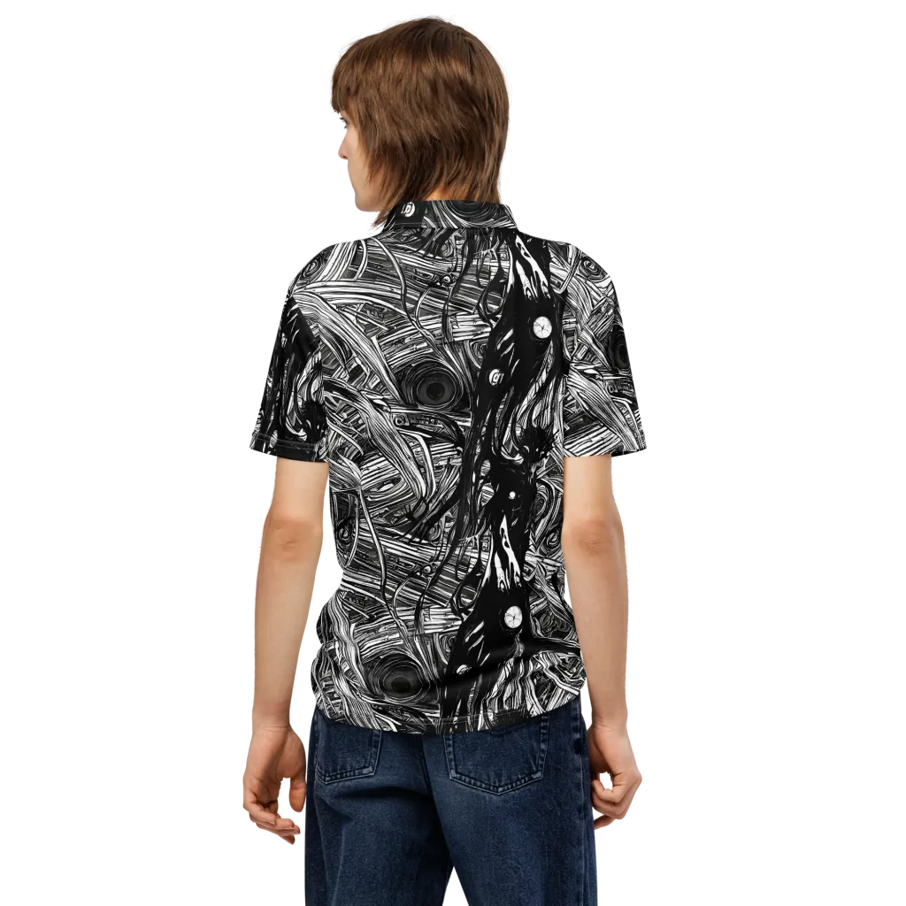 Mesmeric Tangles on Men's Slim Fit Polo Shirt — Back