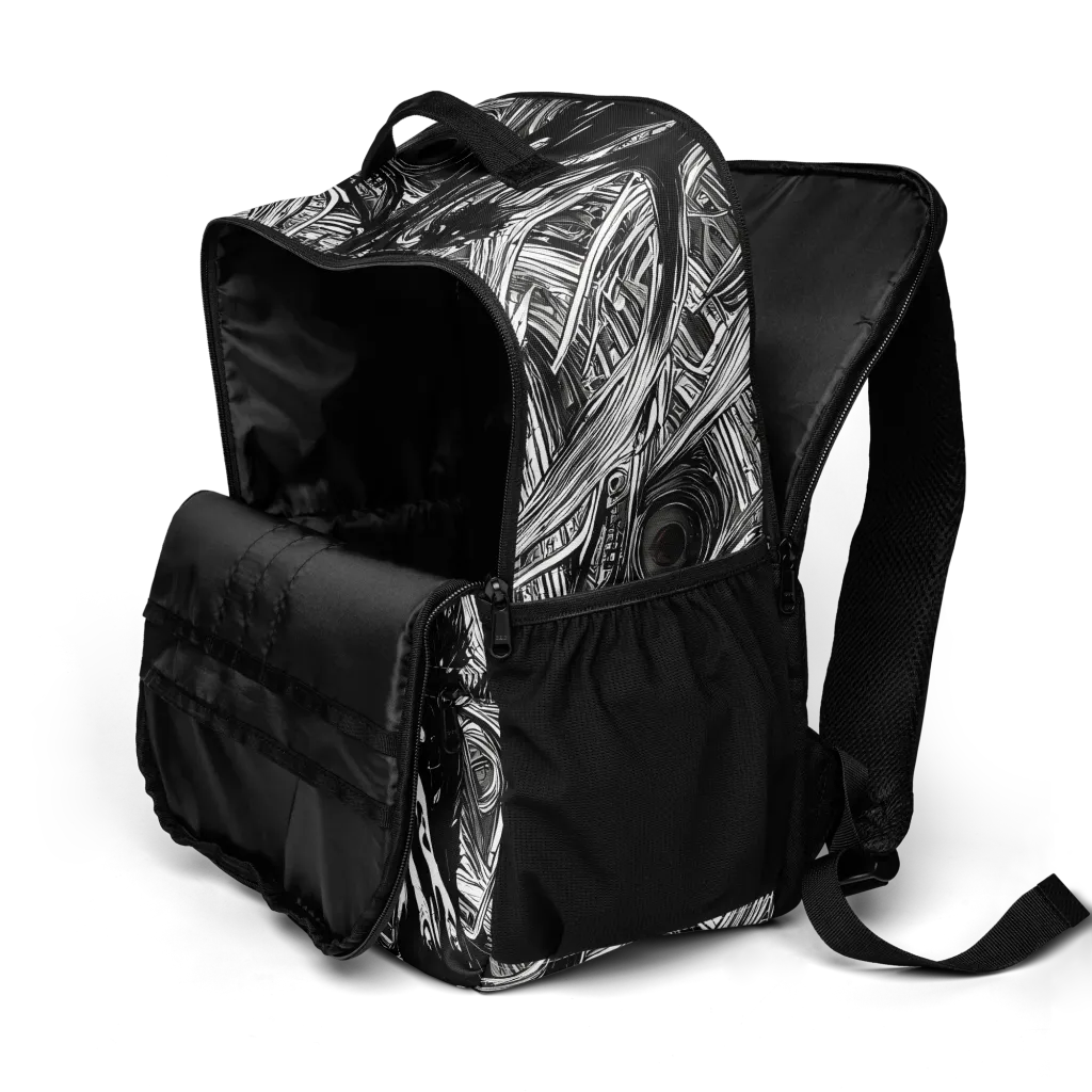 Mesmeric Tangles on Utility Backpack — Product details 2