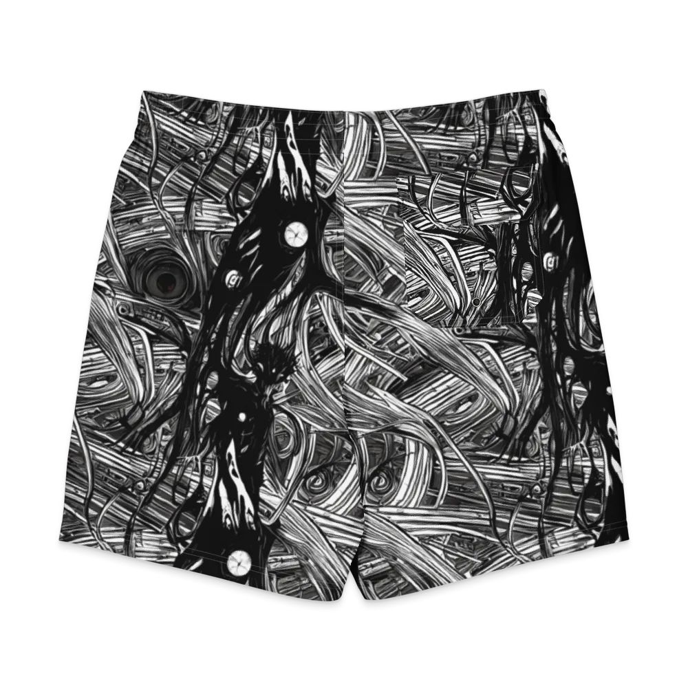 Mesmeric Tangles on Men's Board Shorts — Back