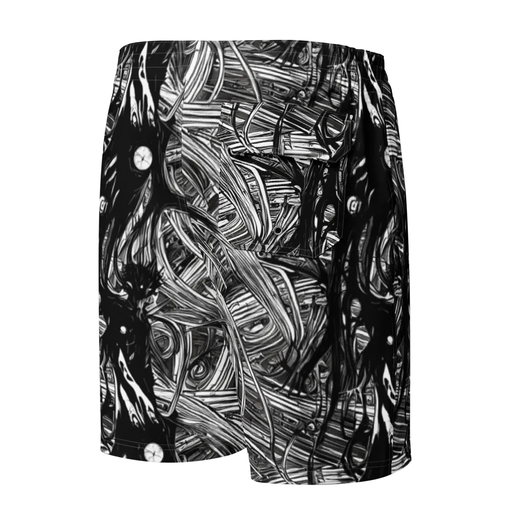 Mesmeric Tangles on Men's Board Shorts — Back