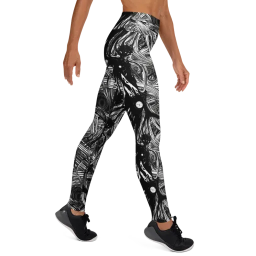 Mesmeric Tangles on a Yoga Leggings