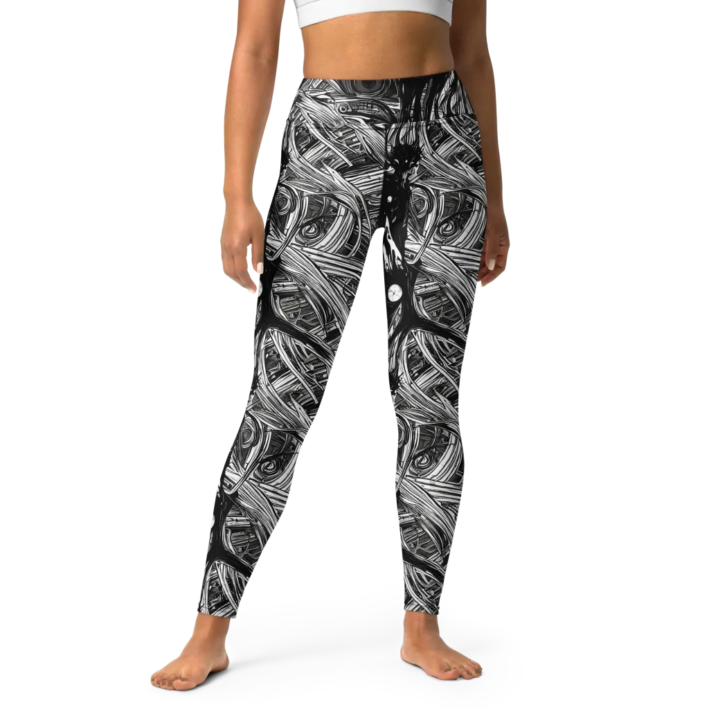 Mesmeric Tangles on Yoga Leggings — Front