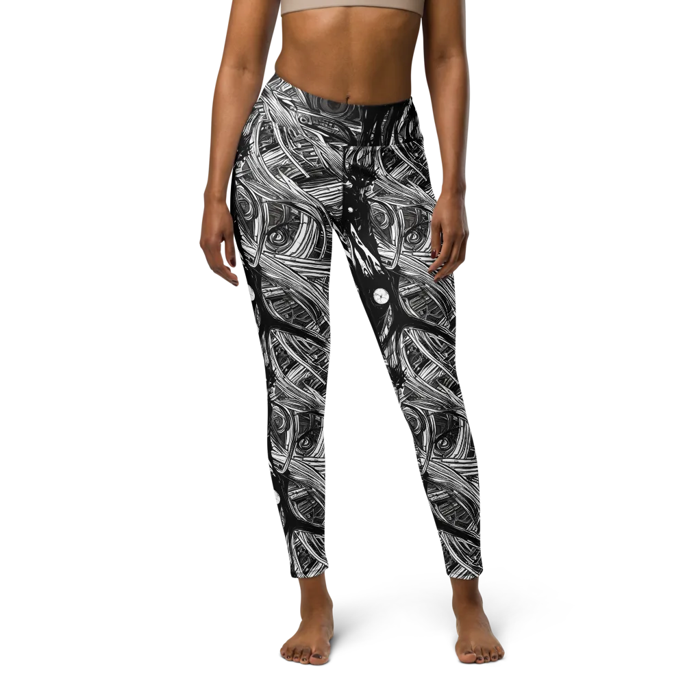 Mesmeric Tangles on Yoga Leggings — Front
