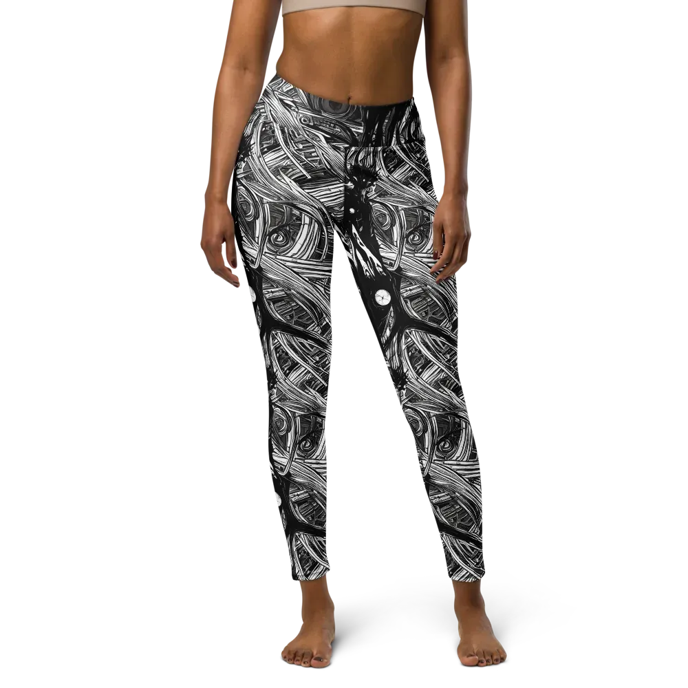 Mesmeric Tangles on Yoga Leggings — Front