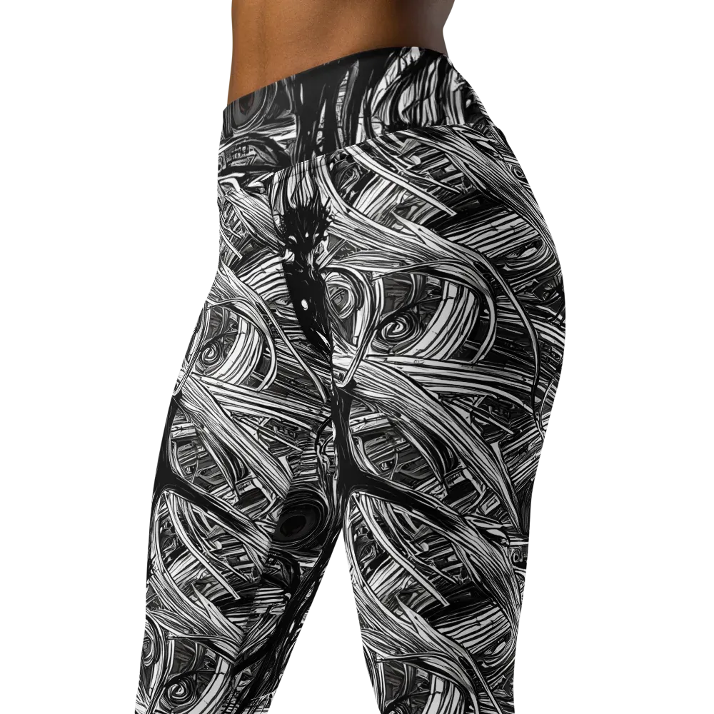 Mesmeric Tangles on Yoga Leggings — Left Front