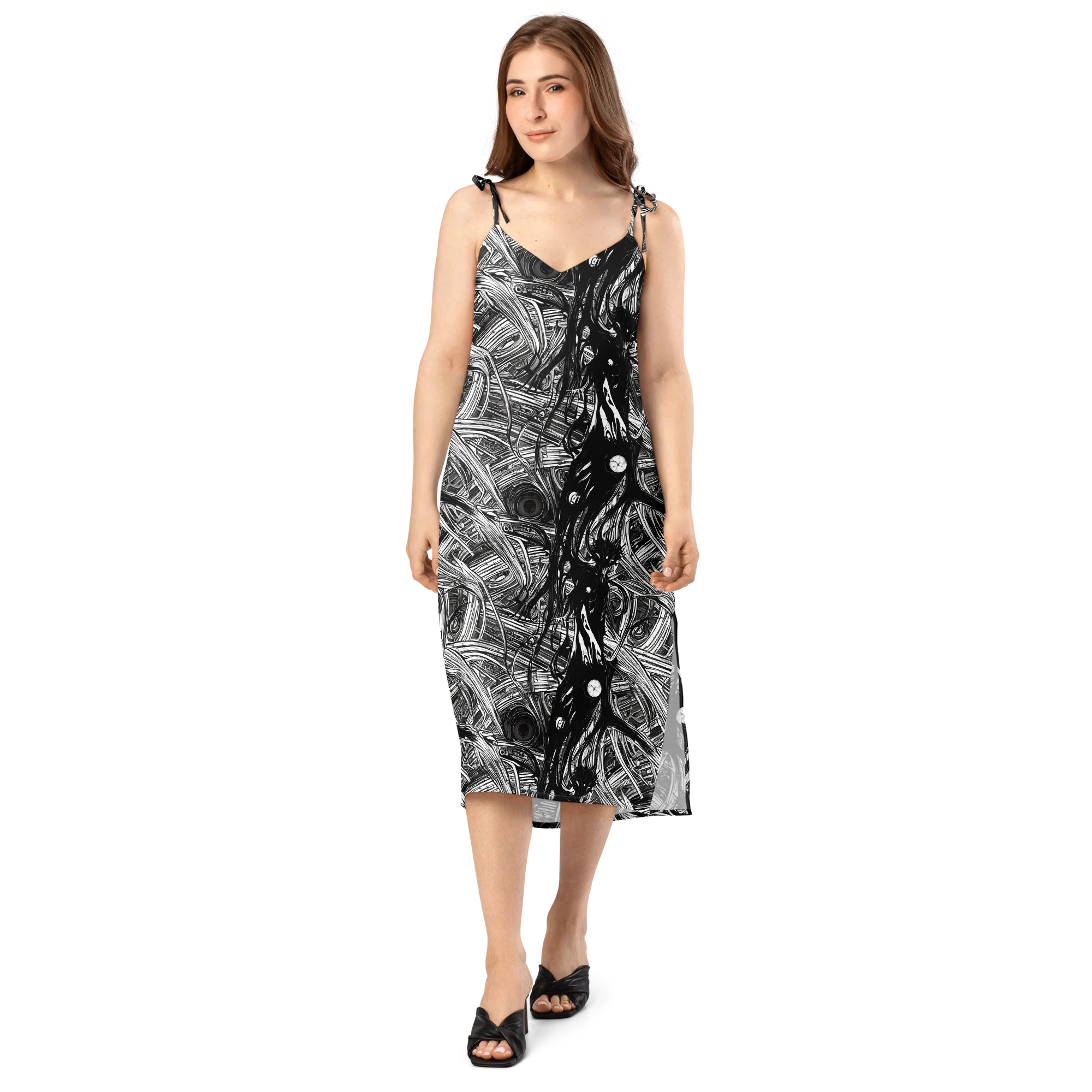 Mesmeric Tangles on Slip Dress — Front