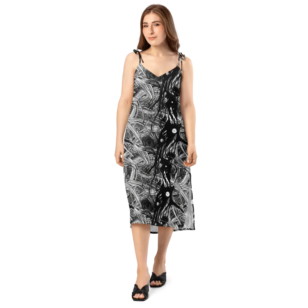 Mesmeric Tangles on Slip Dress — Front