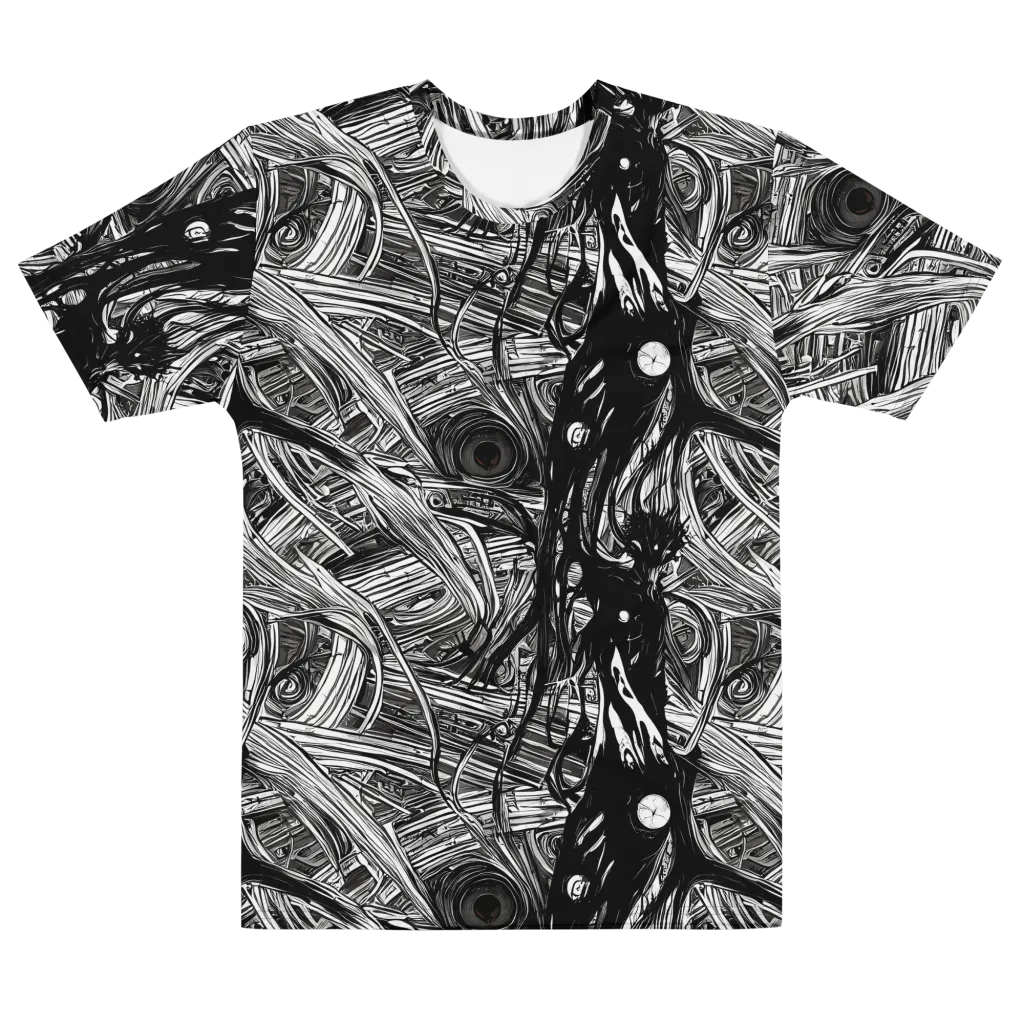 Mesmeric Tangles on Men's Cotton Crew Neck T-Shirt — Front